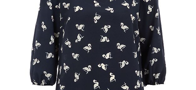 Bird print top