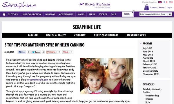 Seraphine life blog | Top maternity style tips | cocomamastyle