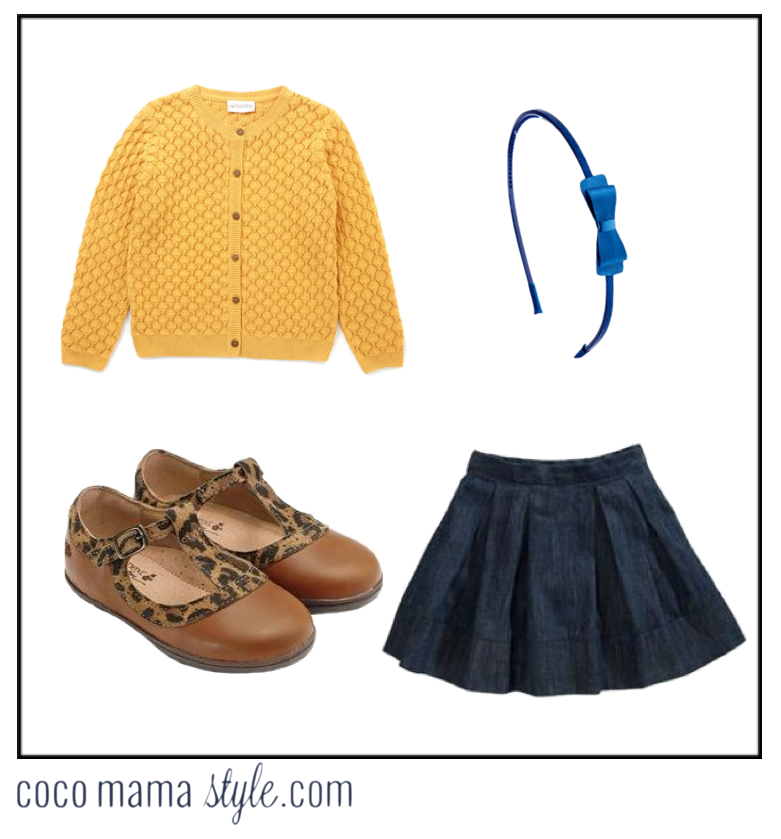 coco mama style | mama and me | mini me style | mustard knit and denim | girl