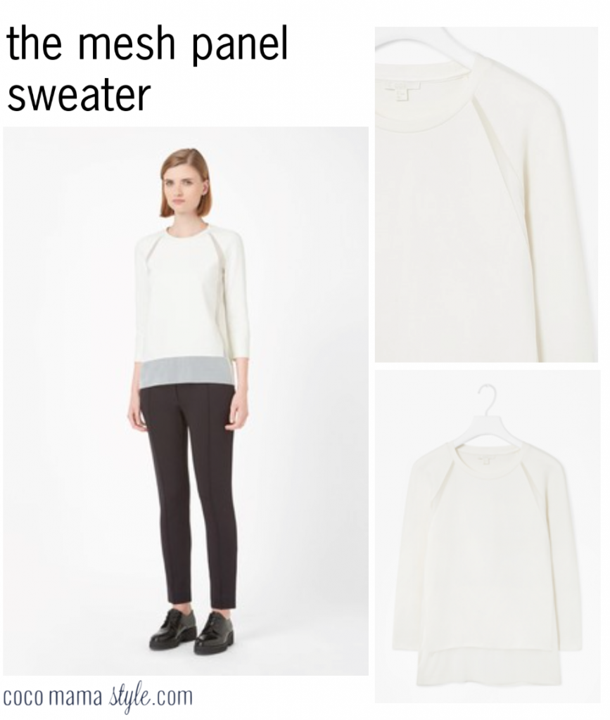 mesh panel sweater cos cocomamastyle