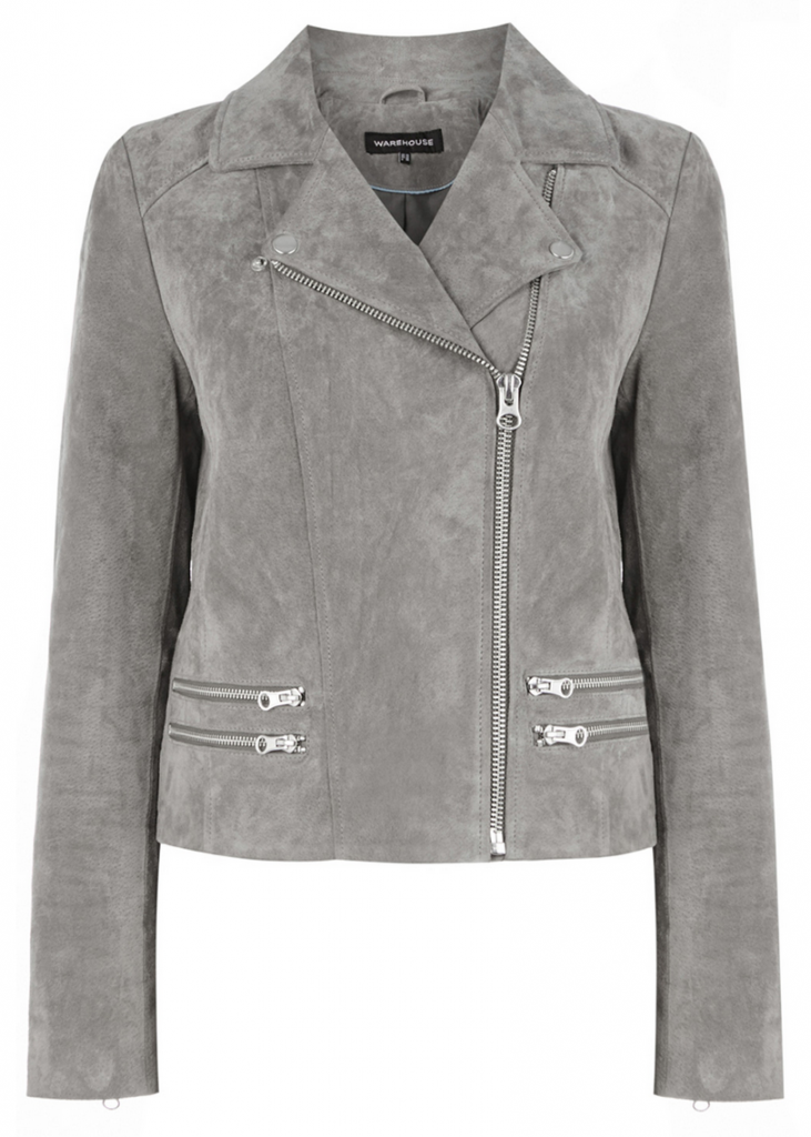 warehouse grey suede biker jacket cocomamastyle
