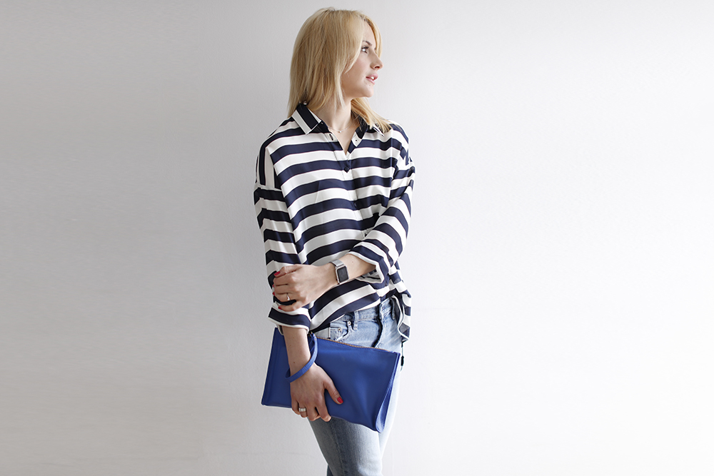 CocoMamaStyle blog | outfit of the day | stripe shirt | girlfriend jeans | blue bag2